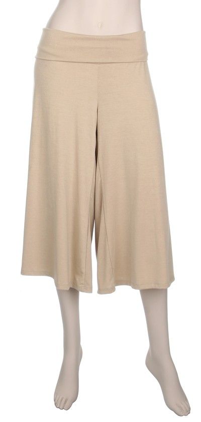 New Yoga Crop Gaucho Pants Casual Pants XL 1x 2X 3X Wide Leg Stretch 