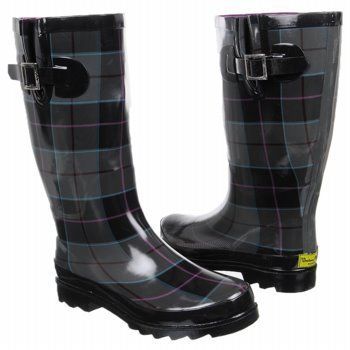 Western Chief Seattle Plaid Gray Rain Boot Womens 9 M