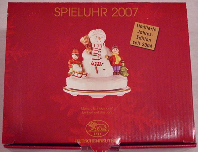 Hutschenreuther 2007 Carousel Snowman Music Box New