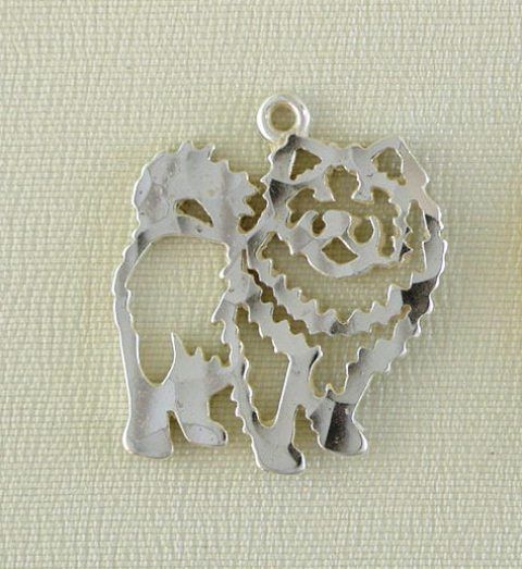 Chow Chow Dog Lapel Pin Tie Tac Charm Earrings Necklace 925 Silver