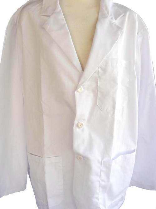 Uniform Medical Scrubs Mens White Lab Coat Sz 50