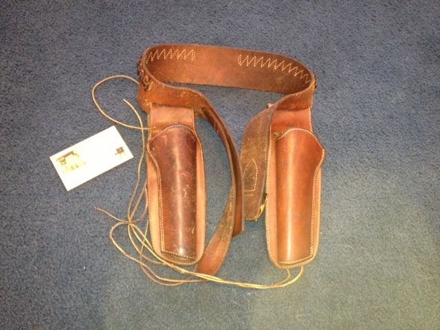 Double Holster Gun Belt owned by the Lone Ranger with a Large Photo