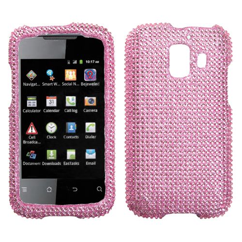 For at T Huawei U8665 Fusion 2 Phone Case Cover Bling Rhinestones Pink