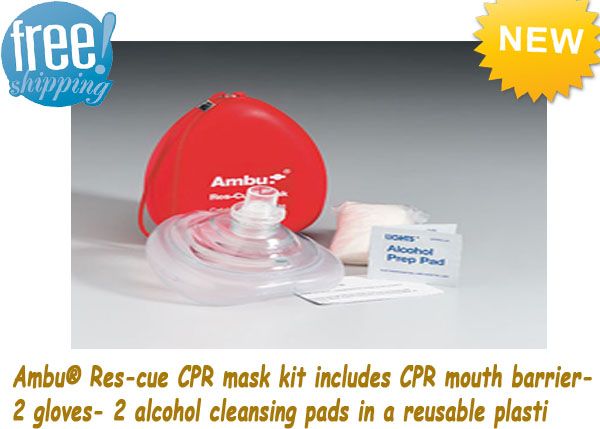 First Aid Only Ambu Res Cue CPR Mask Kit Includes CPR Mouth Barrier 2
