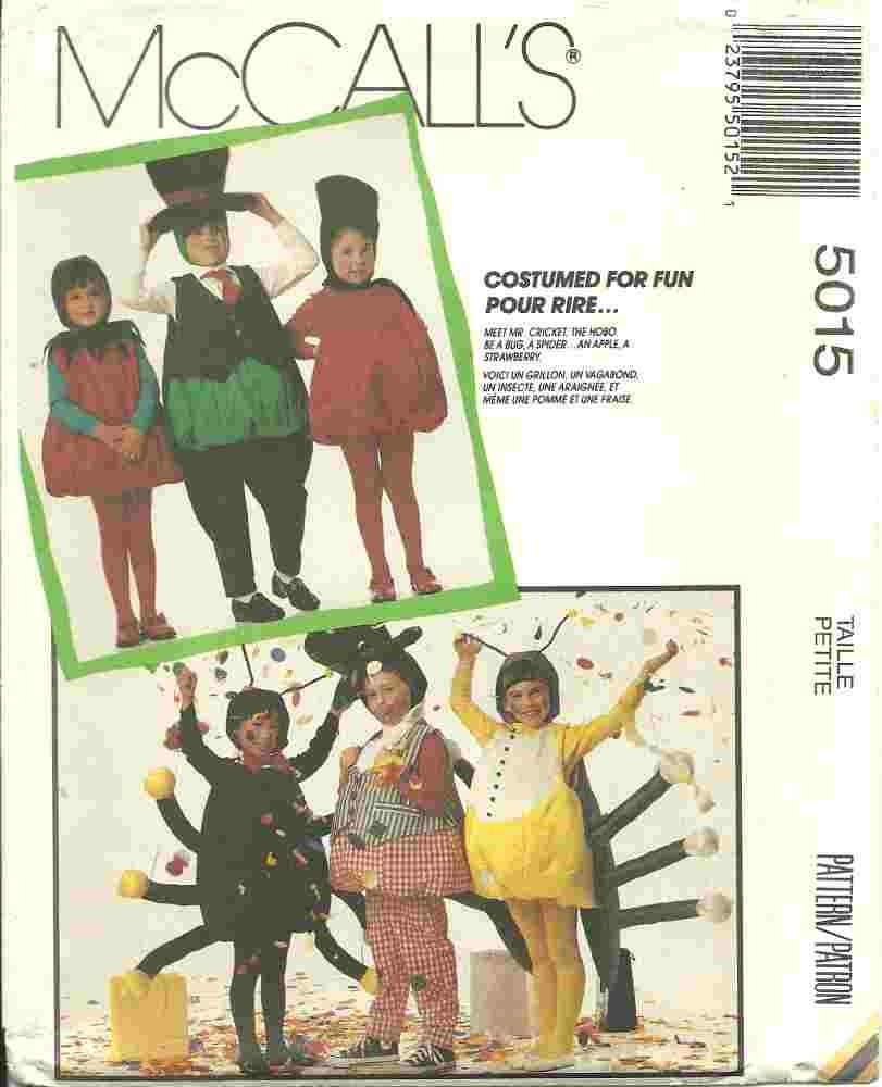 5015 Sewing Pattern Uncut Childrens Costumes Cricket Hobo Spider Bug