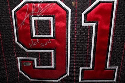 Dennis Rodman HOF 2011 Framed Autographed Chicago Bulls Jersey