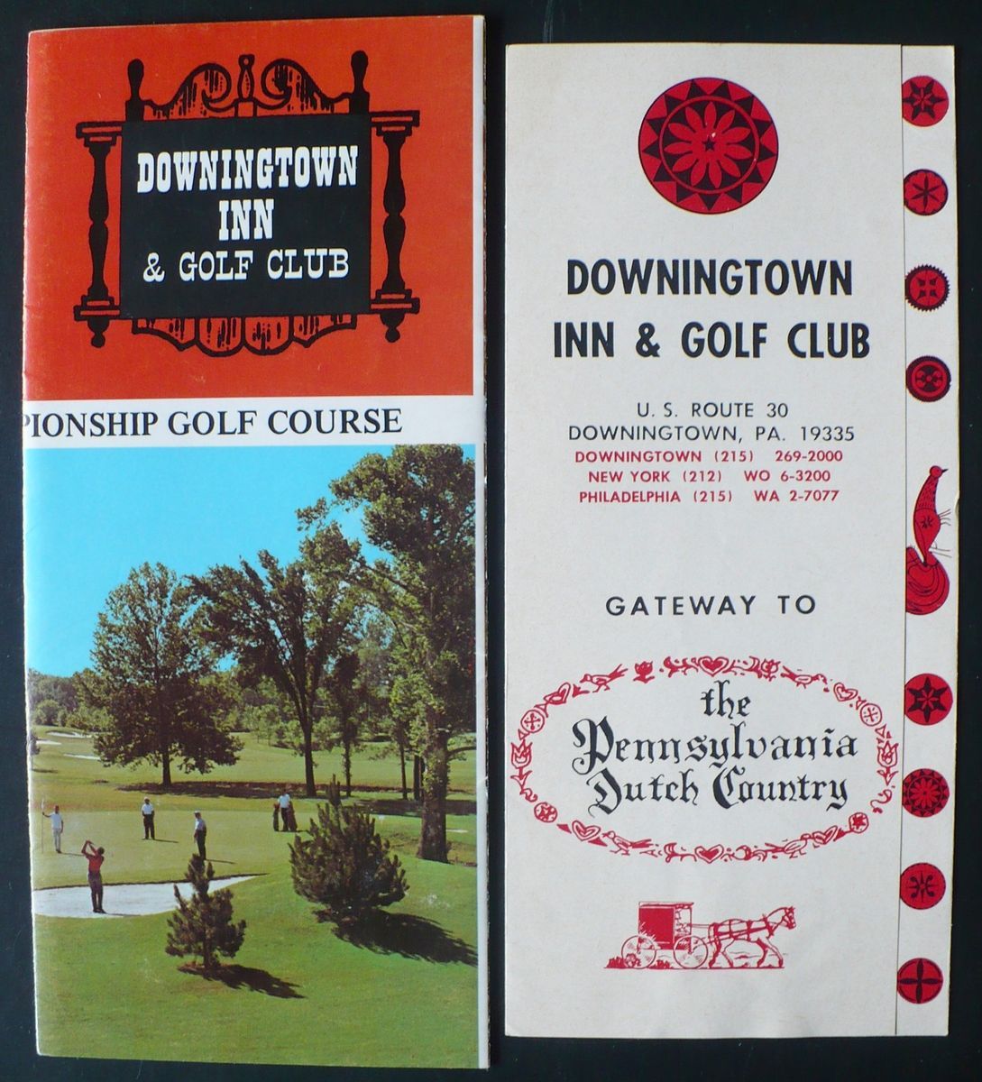 1970s Downingtown Inn Golf Club PA Brochures Maps Color Pictures