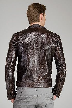 DIESEL BLACK GOLD Julivo Dark Brown Mens Leather Jacket size XL