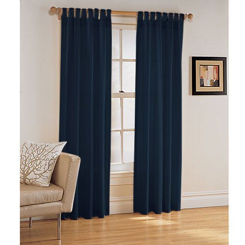   Insulated TabTop Black Out BLACKOUT Drapes 160X84 Navy Blue FreeShip
