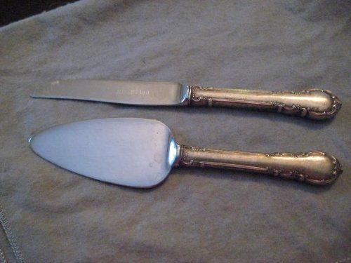 RARE Lunt Small Butter Knife Cake Pie Server Sterling Silver Handles