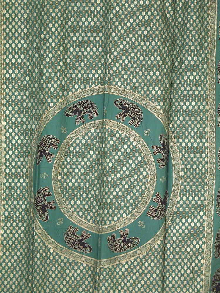 Lovely Pair of Hand Block Printed Cotton Curtains / Drapes / Panels