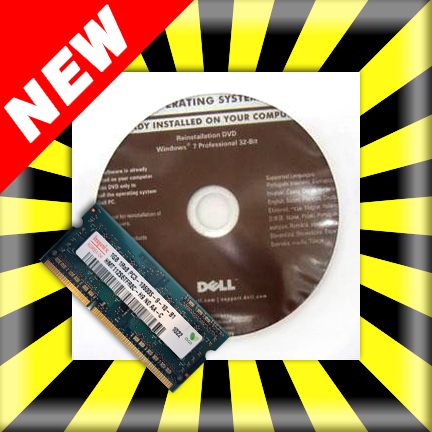 Dell Windows 7 Professional 32bit DVD PC Laptop 1GB RAM