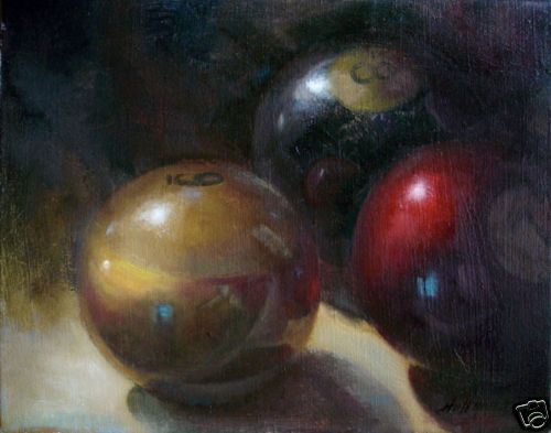  Pool Balls 16"x20" Hall Groat II