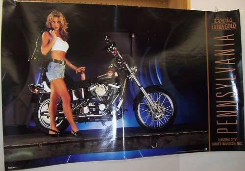 Coors Beer Harley Davidson Electric City Poster