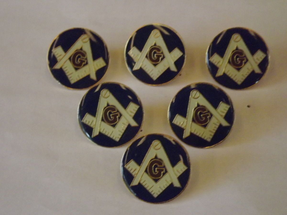 lot of 6 Masonic Freemason Brass Hat Lapel pins