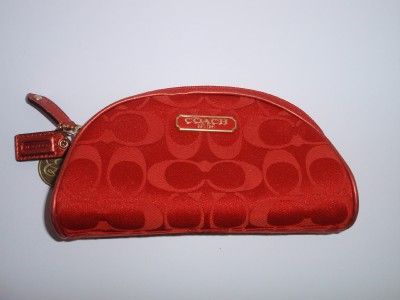 coach estee lauder limited edition red signature cosmetic makeup bag