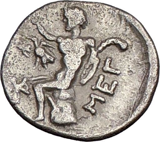 234BC Zeus Pan Eagle Megalopolis Silver Greek Coin Nice