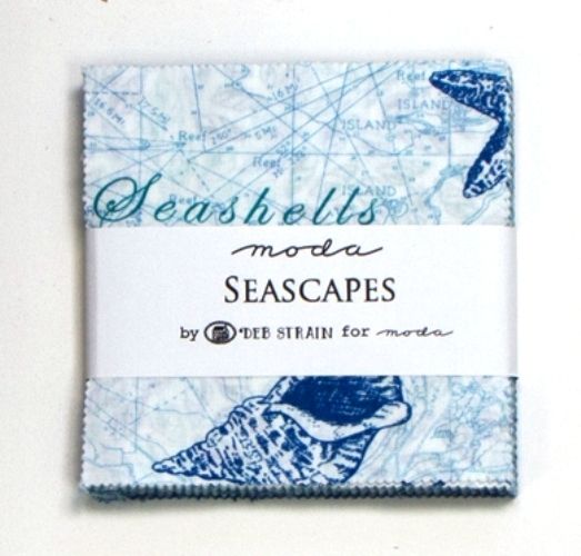 Seascapes Moda Fabric Charm Pack 42 5 Squares Deb Strain Nautical