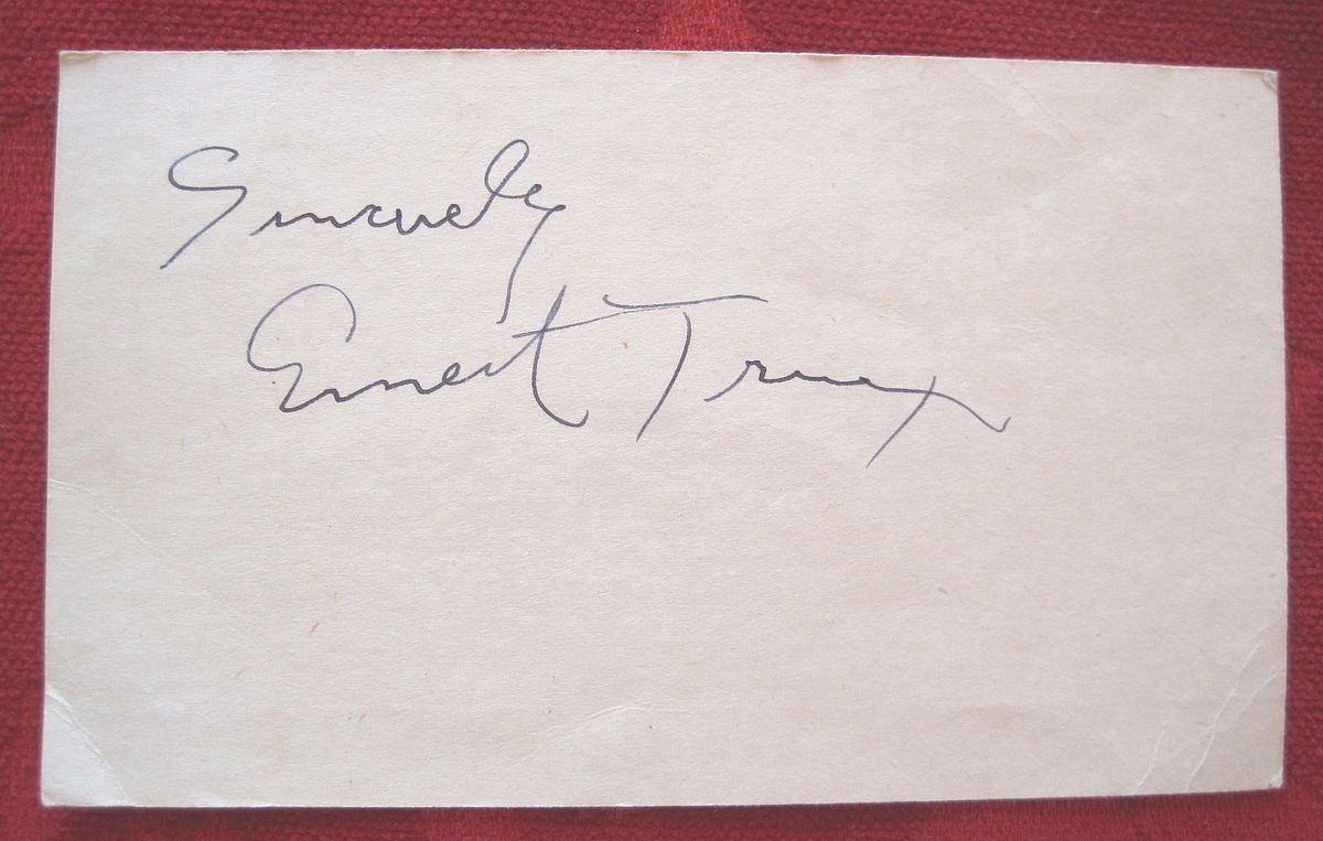 Original Ernest Truex Autographed Index Card