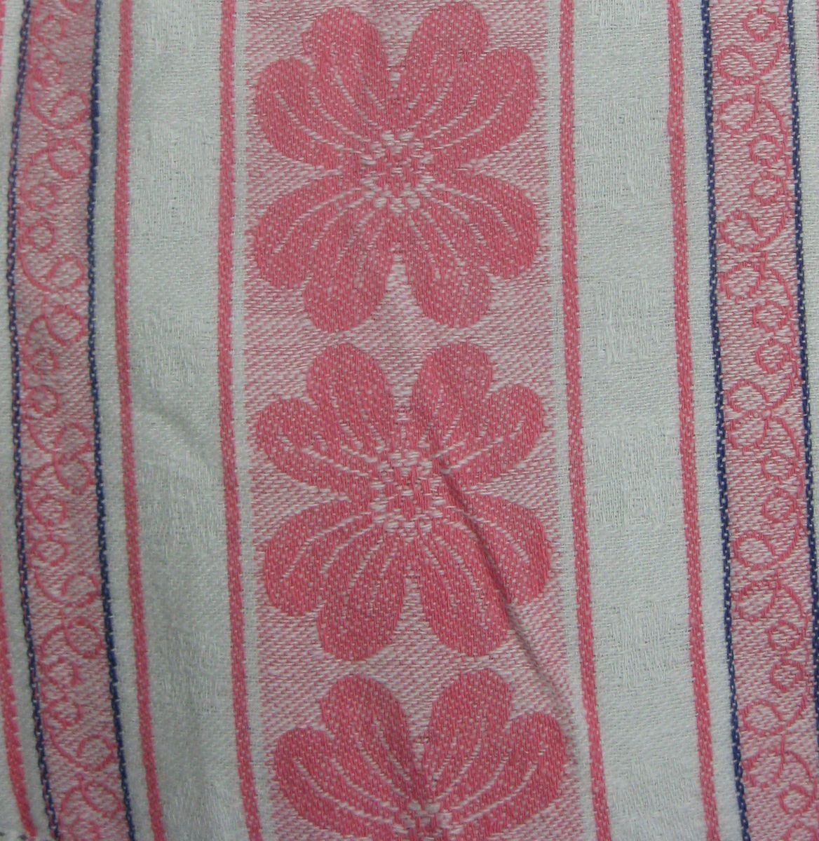 Vintage Cotton Pink Floral Tablecloth Estate Find