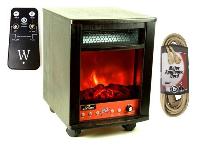 Iliving 1500 Watts Electric Portable Fireplace Space Heater Remote w