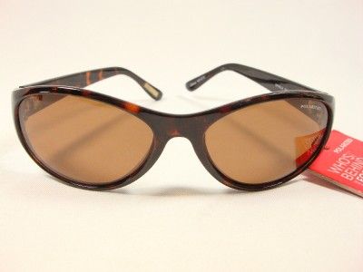 Foster Grant Brown Polarized Sunglasses Side Gold Design Ophelia