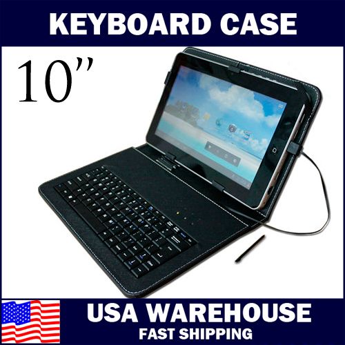 USB Keyboard Leather Case Cover Holder Folio for Archos Arnova 10B G3