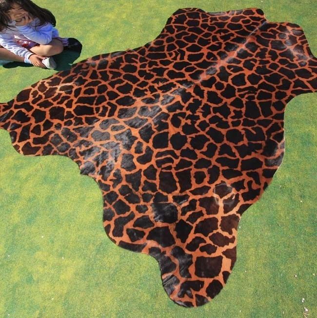Cowhide Rug Cowskin Cow Hide Skin Giraffe Print Carpet Animal Print