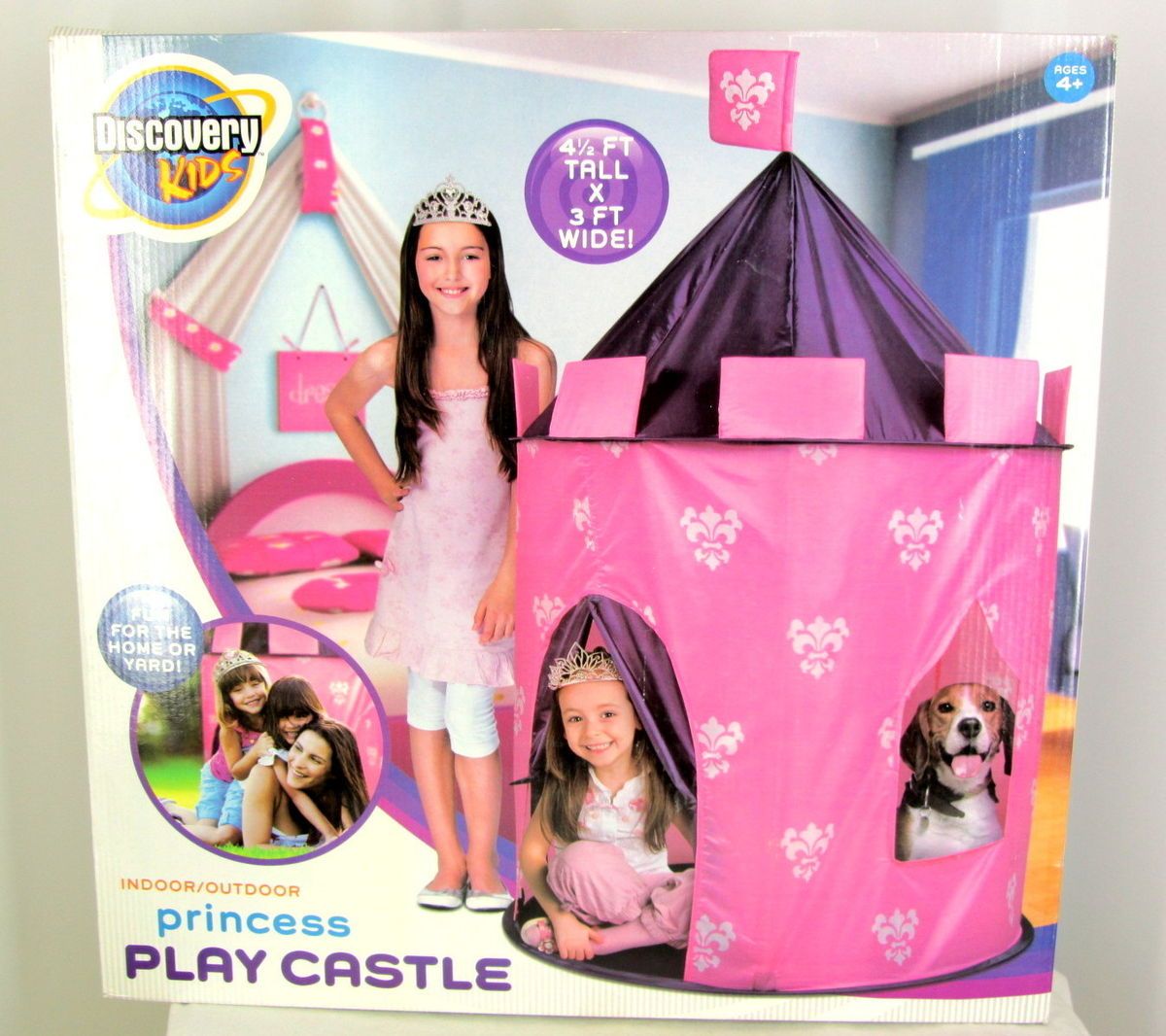 Discovery Kids Princess Play Castle Tent New Indoor Outdoor Girls Pink