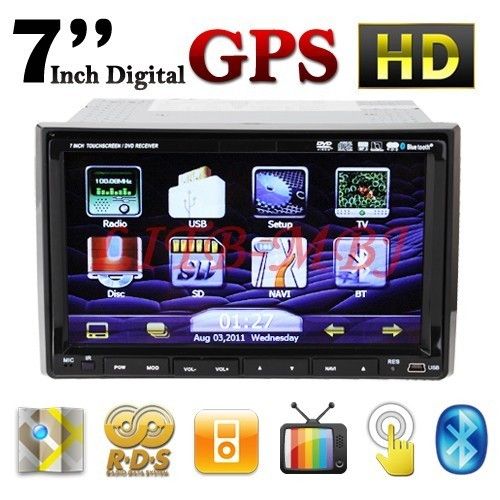 Cool 7 Double DIN Indash Car DVD Player GPS Navigation iPod TV
