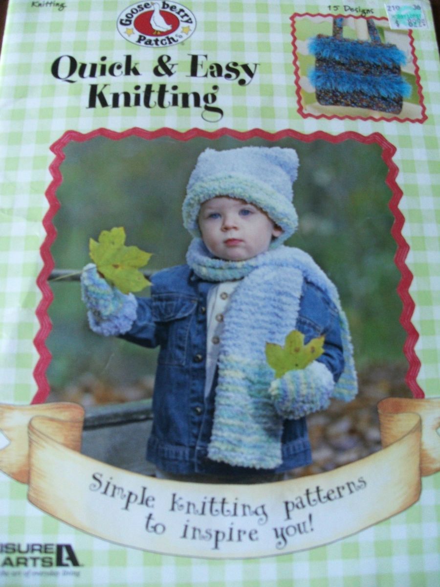 GOOSEBERRY PATCH QUICK KNITTING PATTERNS AFGHAN SOCKS SCARF PURSE KID