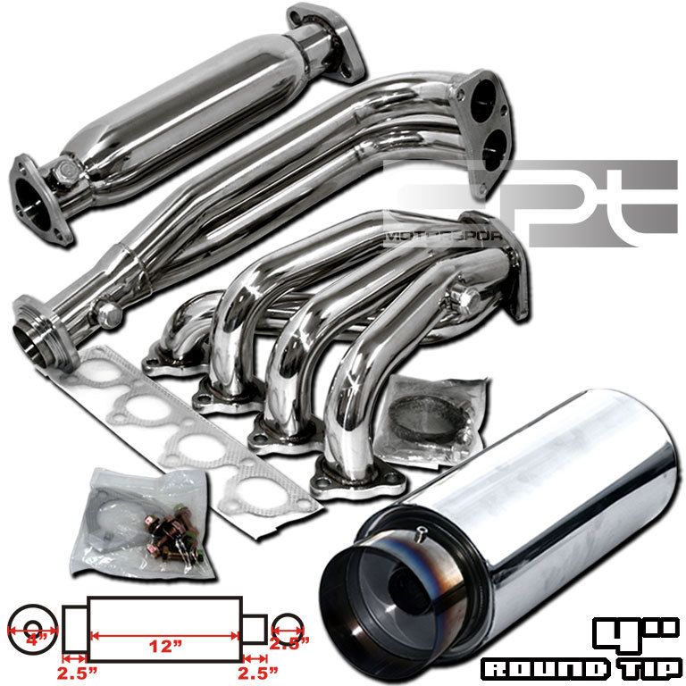 Honda Civic CRX Del Sol D15 D16 Stainless Exhaust Header Cat Pipe