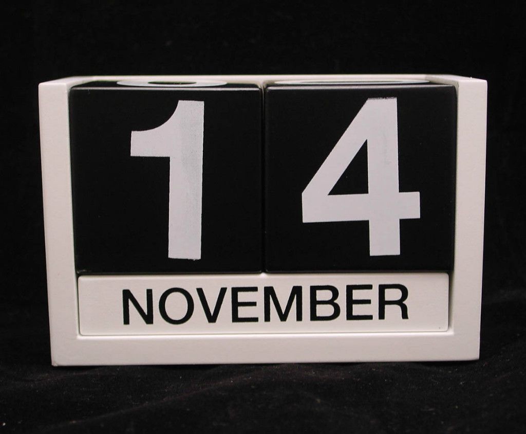  Modern Perpetual Black White Wood Desktop Calendar No Year