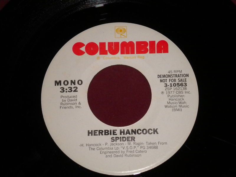 Herbie Hancock Spider 45 White Label Promo