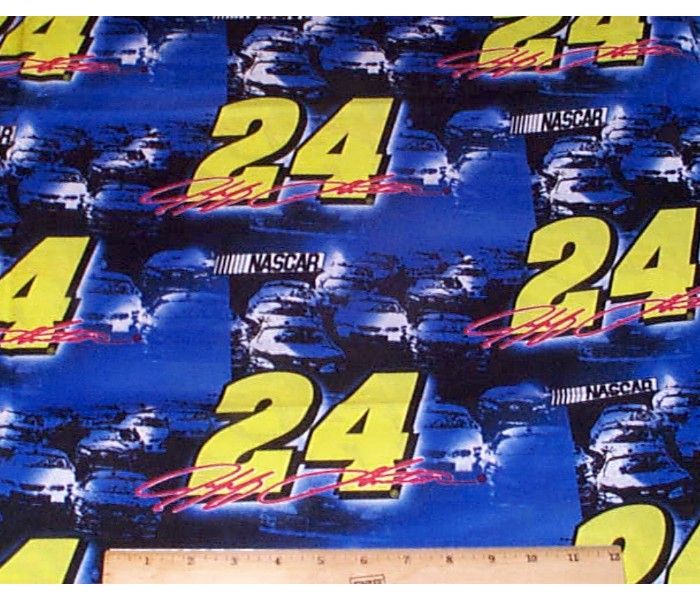 Jeff Gordon NASCAR Fabric 2 75yds Cotton 24 Racing Cars