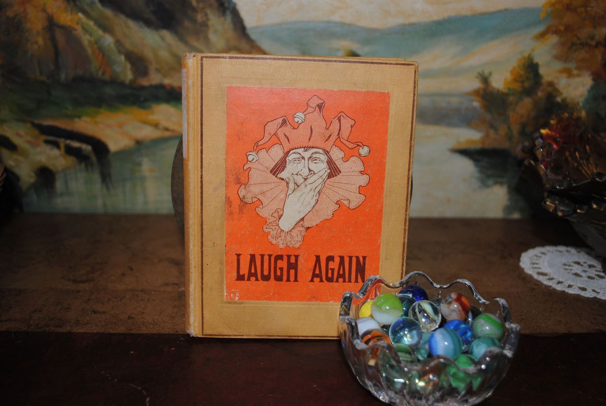 Antique 1913 Humor Book with Court Jester Cover Laugh Again Jokes