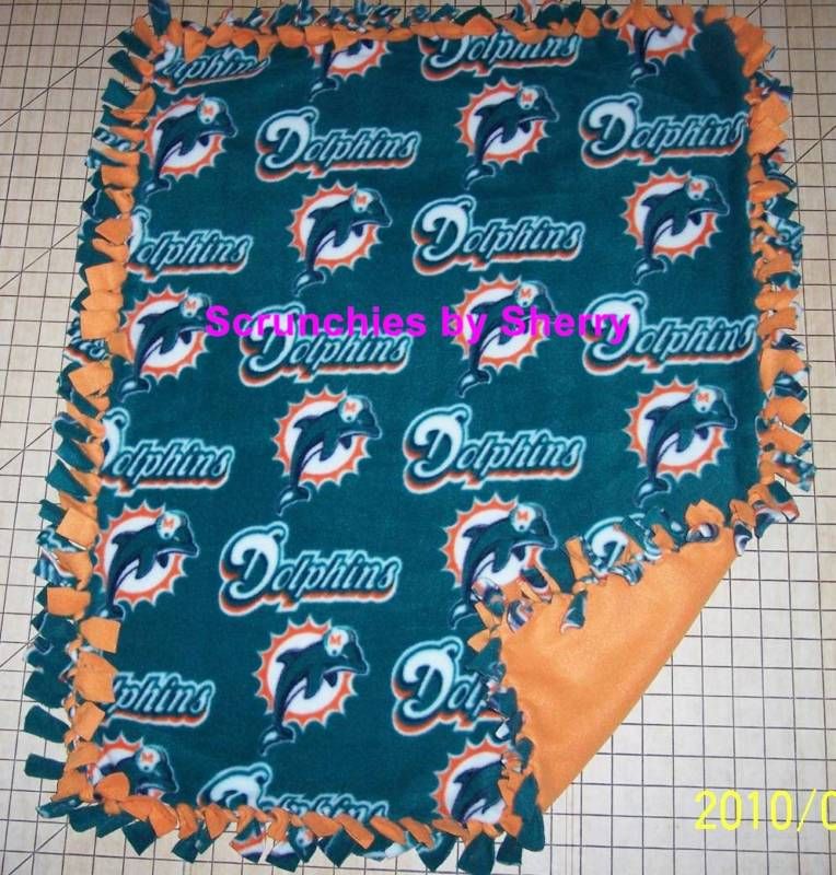 Miami Dolphins Football Fleece Baby Pet Dog Blanket