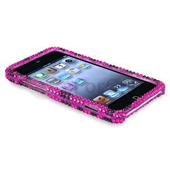  Pink Black Zebra Rhinestone Bling Case Cover for iPod Touch 4th Gen 4G