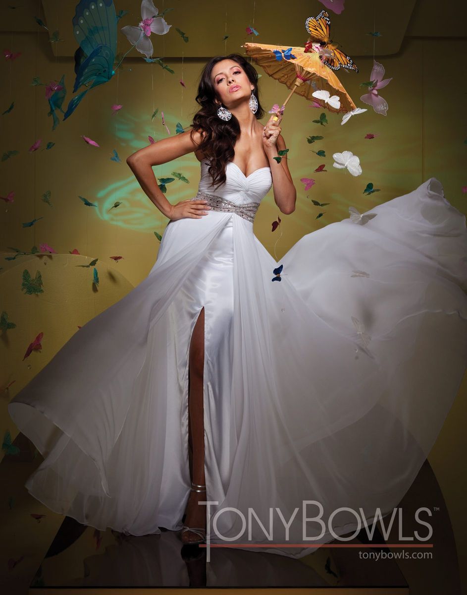 Le Gala by Tony Bowls 111525 White 8 National Pageant Dress