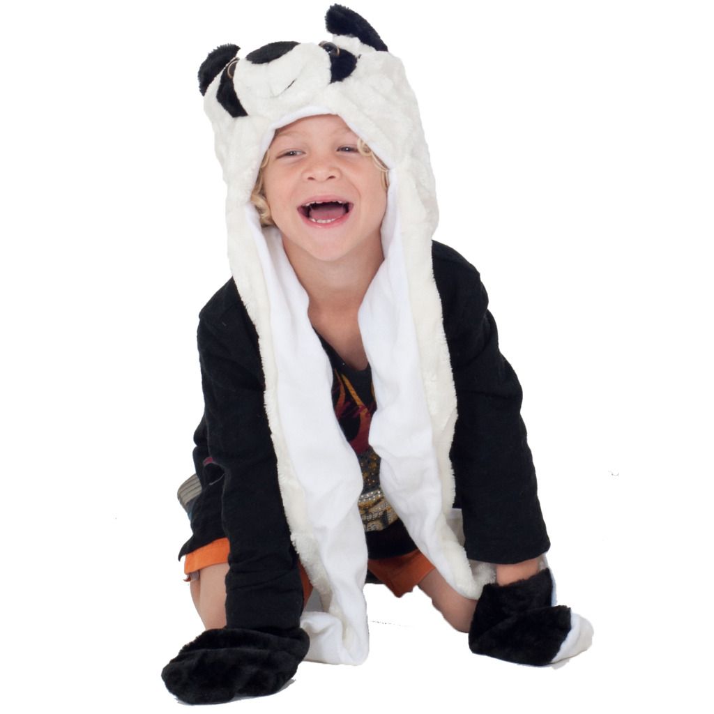 Childrens Warm Winter Scarf Cozy Plush Animal Hat Kids Faux Fur