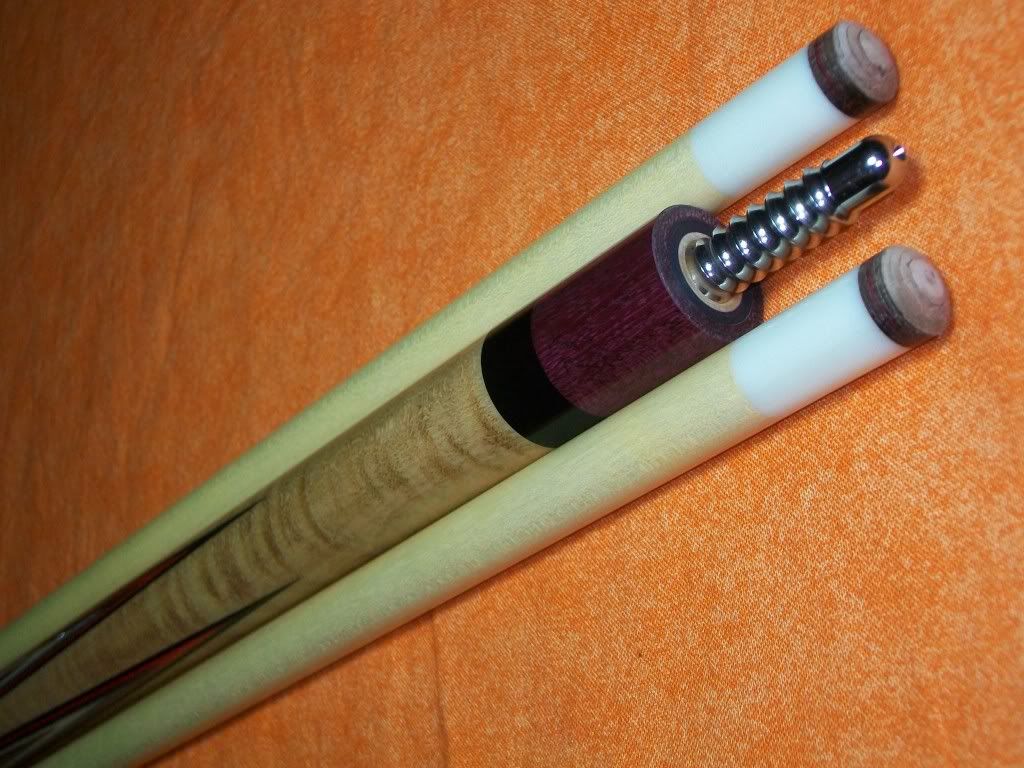 Jacoby RARE Custom Pool Cue 2 Shafts Leather Super Sharp Splice Points
