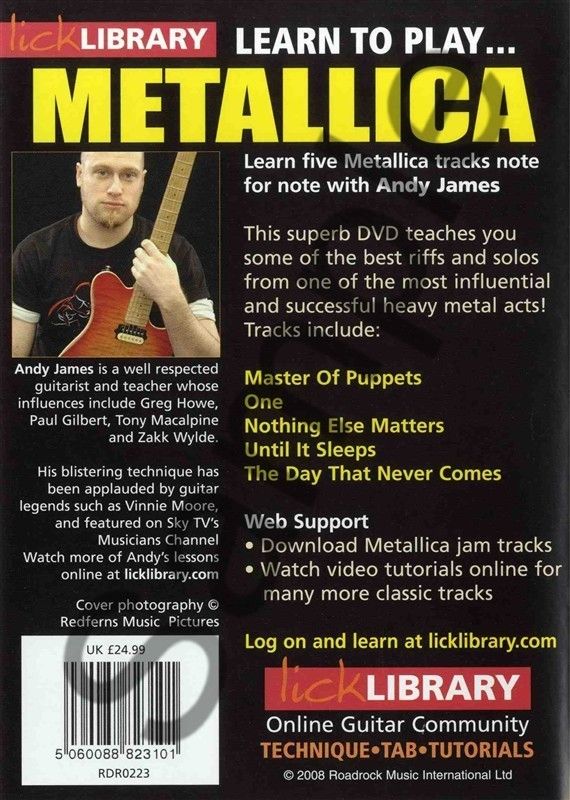 Learn to Play Metallica Vol 2 Lick Library Guitar DVD