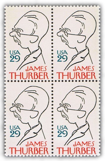 Famous Author James Thurber on U s Postage Stamps