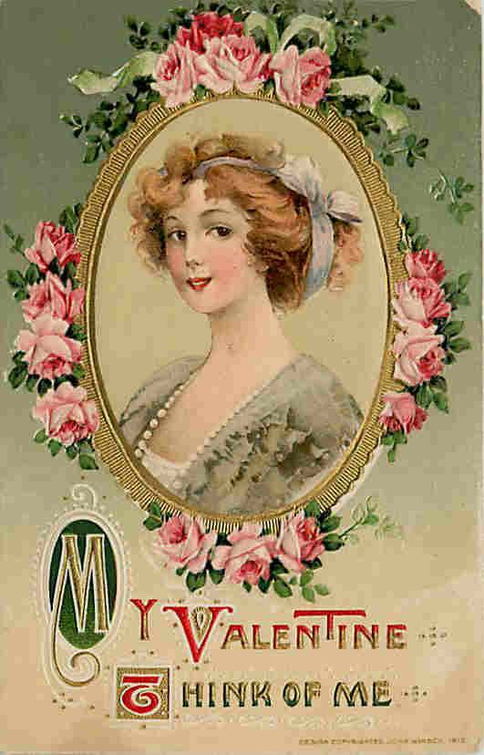 Valentine Schmucker 1912 Pretty Woman John Winsch Vintage Embossed Postcard  