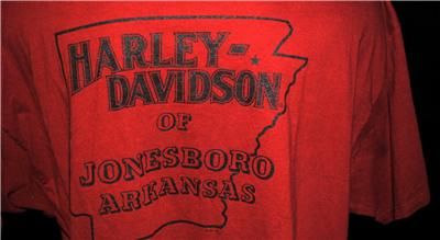 Harley Davidson Motorcycle T Shirt Jonesboro Arkansas Very Colorful Sz XXL  