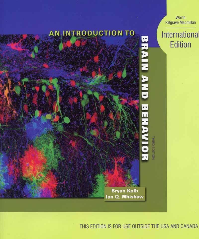 SHIP An Introduction to Brain and Behavior by Kolb 3rd Edition