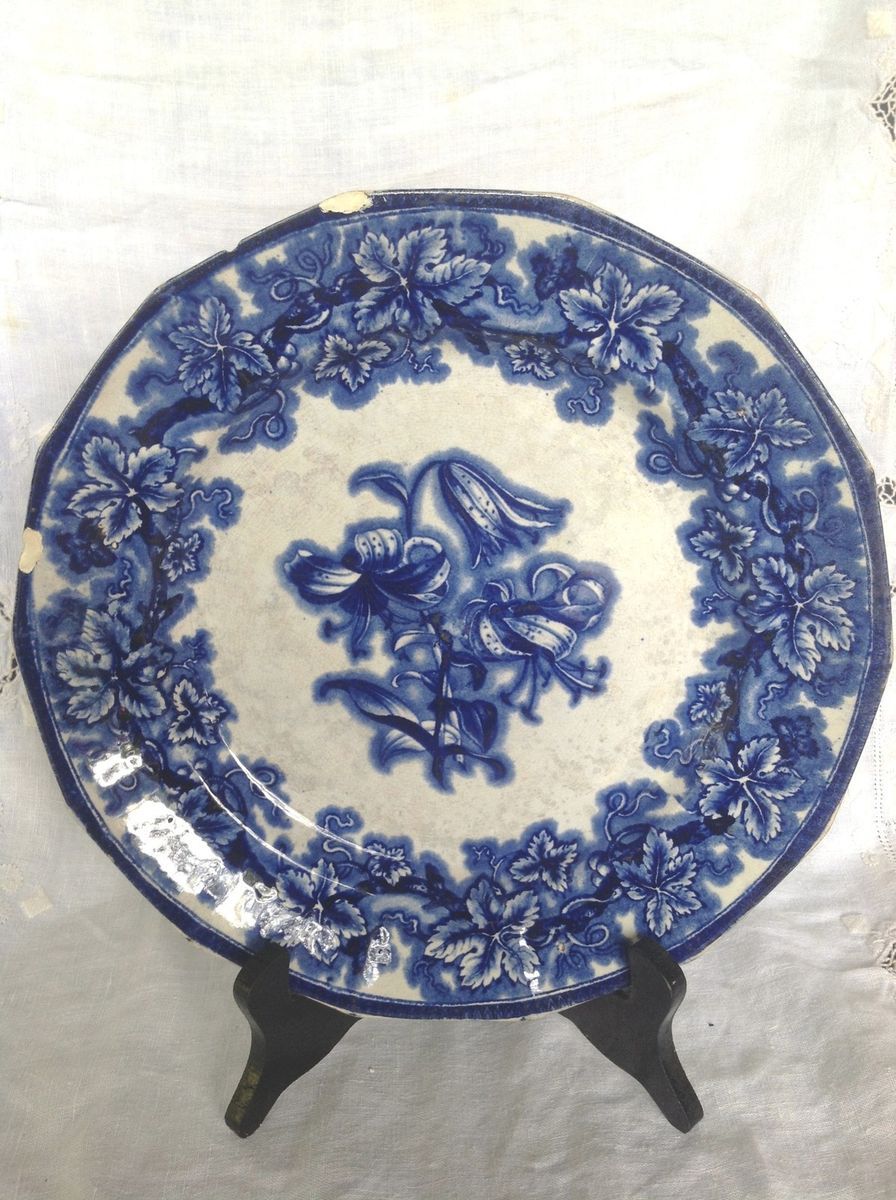 Blue Plate C 1845 Pattern Lobelia Ironstone G Phillips Longport