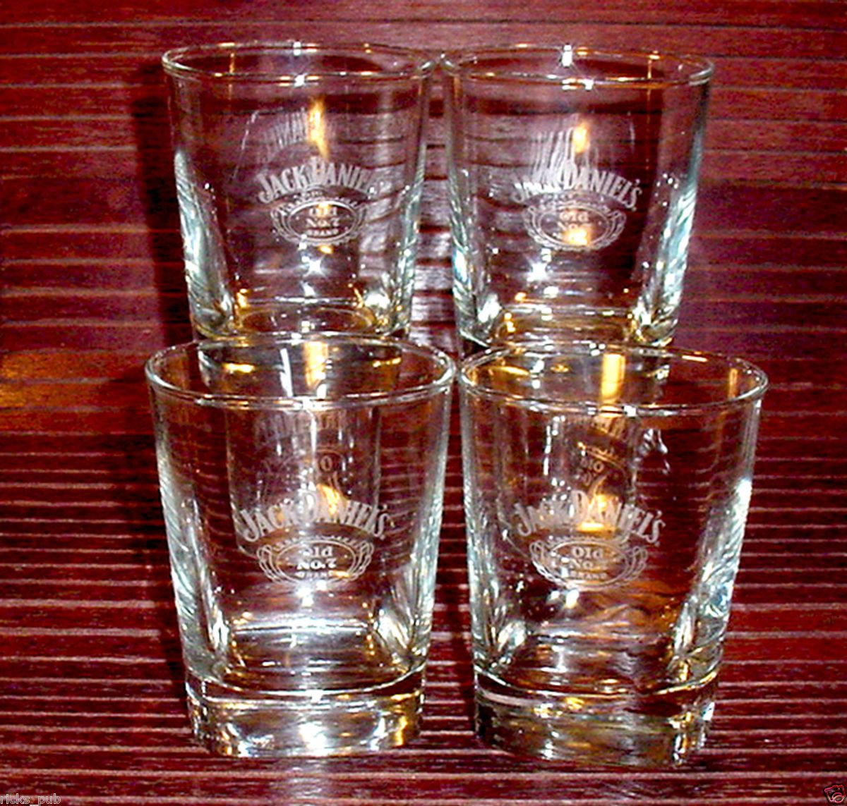 Old No 7 Glass Tumblers ★ Daniels Lowball Old Fashion Glasses
