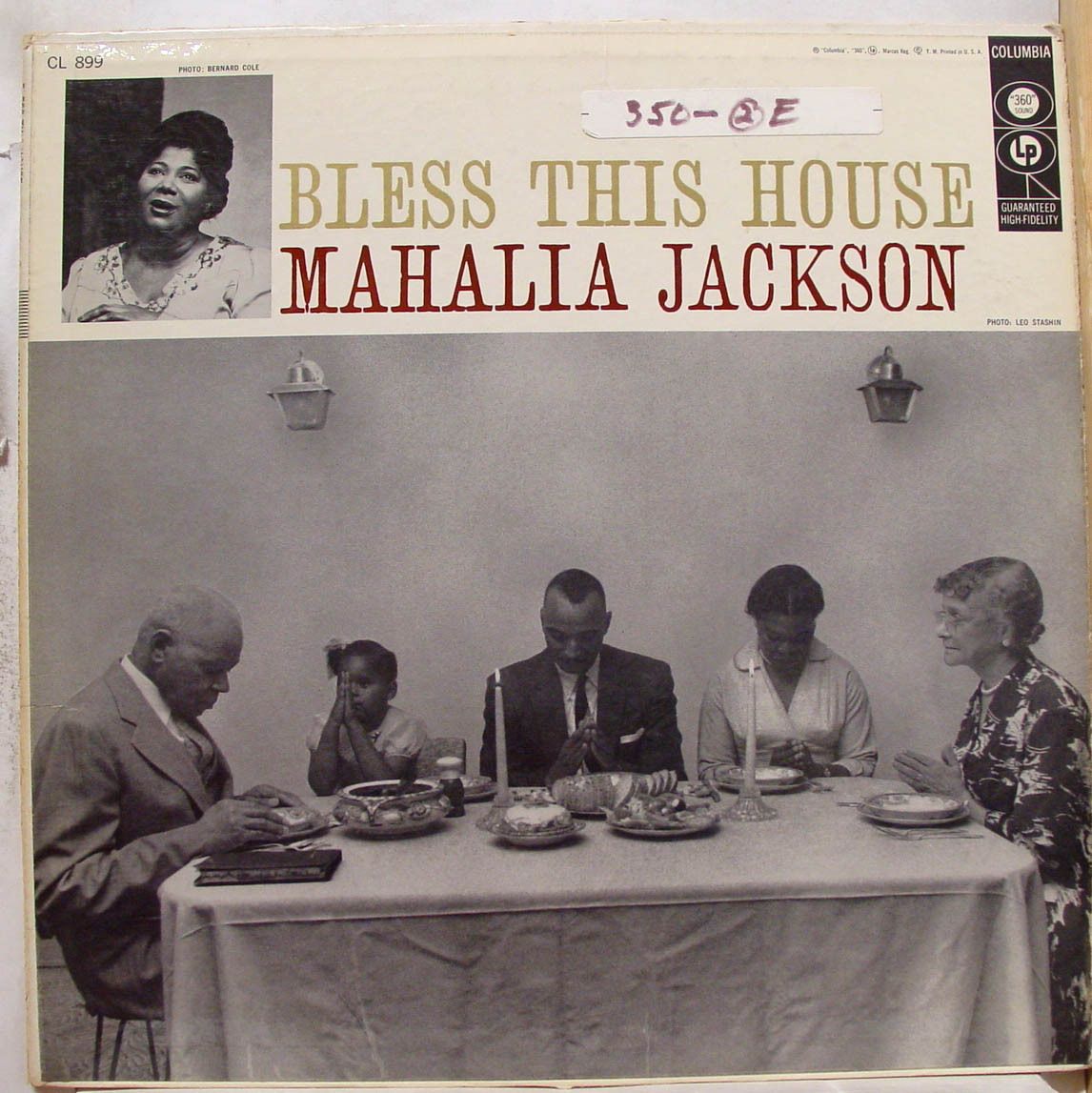 Mahalia Jackson Bless This House LP VG 6 Eye 1A 1c CL 899 Vinyl 1956