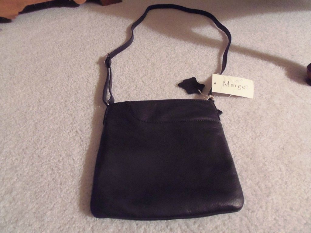 Black Leather Crossbody Bag Margot
